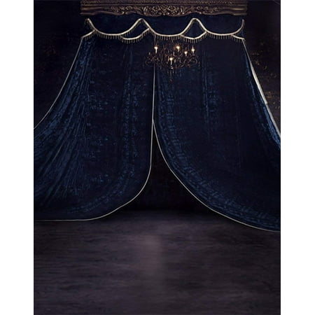 Image of ABPHOTO Polyester Vintage Stage Blue Screen Photography Backdrops Photo Props Studio Background 5x7ft