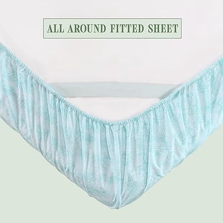 Elegant Comfort 6-Piece Sheet Set - Softest & Coziest, Deep Pocket, Wrinkle Resistant, Twin, Wave Aqua