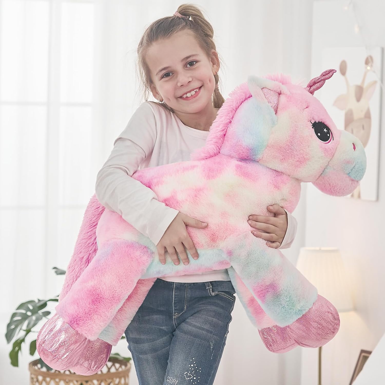 MaoGoLan 32" Big Unicorn Stuffed Animal Plush Giant Soft Unicorn Pillow Toy
