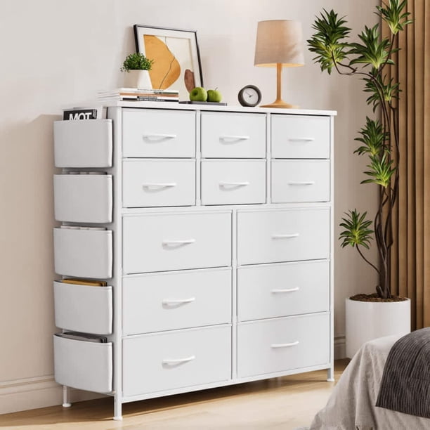 12 - cajón moderno hallway y entrada almacenamiento organizer: sturdy metal frame, wood tabletop, y easy - pull handles