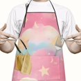 thumbnail image 2 of Colorful Cloud Star Pattern Apron-Garden Aprons for Women with Pockets-Cotton Linen Waterproof Kitchen Cooking Gardening Aprons Adjustable for Kitchen,Cooking,BBQ and Salon 33x27 Inch, 2 of 7