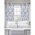 thumbnail image 5 of Blue Geometric Sheer Curtains 54 Inch Length 2 Panels for Living Room, Watercolor Chevron Abstract Voile Kitchen Curtain Set, Luxury Privacy Drapes Window Treatment for Bedroom, 5 of 7