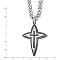 thumbnail image 6 of Stainless Steel Polished Black Ip-Plated Cross 22In Necklace (22 X 42) Made In China srn315-22, 6 of 6