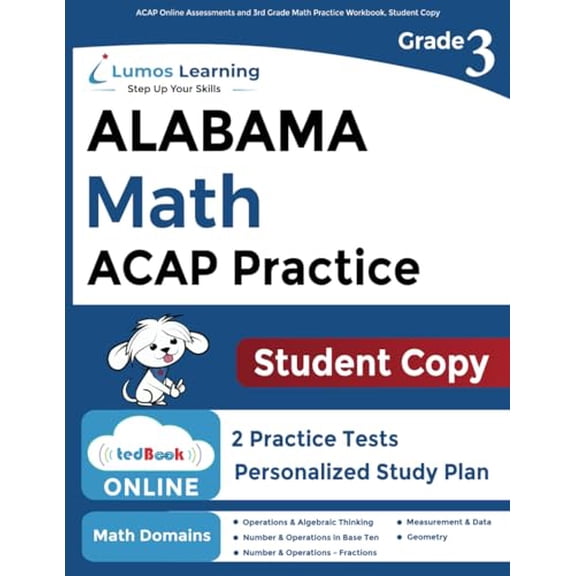Pre-Owned ACAP Online Assessments and 3rd Grade Math Practice Workbook, Student Copy: ACAP Study Guide, 9798862539769, , Paperback,