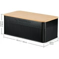 thumbnail image 5 of Bread Bin Bread Box with Bamboo Lid, Bread Storage Container Bin for Kitchen Countertop Bread Keeper Organizer, Black Black, 5 of 5
