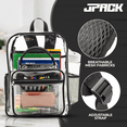 thumbnail image 3 of JPACK Clear Backpack – Transparent Bookbag for Adults and Teens | School, Work, Travel, Stadiums (Black), 3 of 14