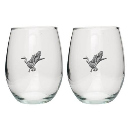 Glass Set Anaheim Ducks - Mallard Ducks Stemless Goblets (Set of 2)