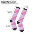 thumbnail image 5 of Easygdp Fun Rainbow Pink Soccer Socks Sport Knee High Socks Calf Compression Athletic Socks for Men and Women, 5 of 9