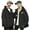 Black, variant on Women's Polyester Blend Winter Jacket - Thermal Insulated Adjustable Hood Multi-Pocket Design