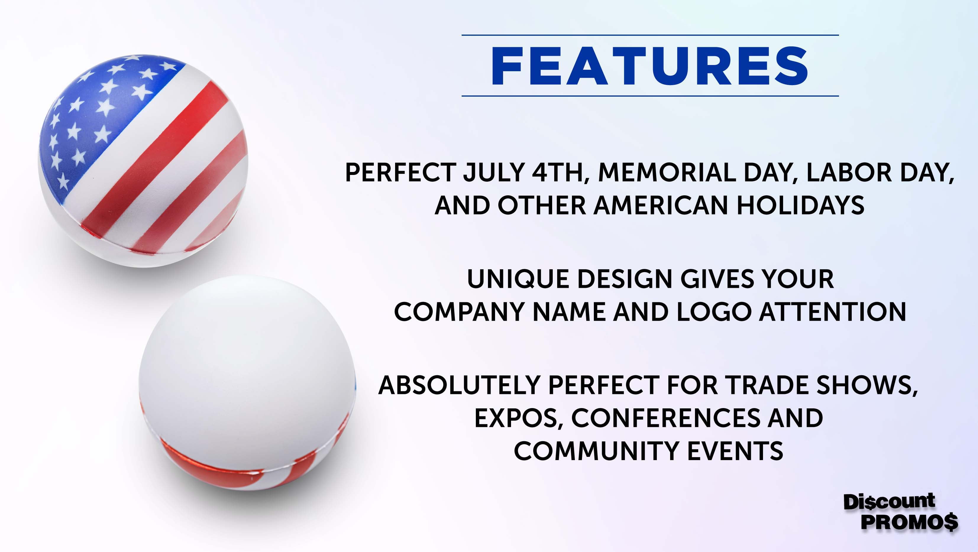 10 American Flag Stress Balls Pack - Round, Stress Reliever, Hand Therapy, Lightweight - USA Flag