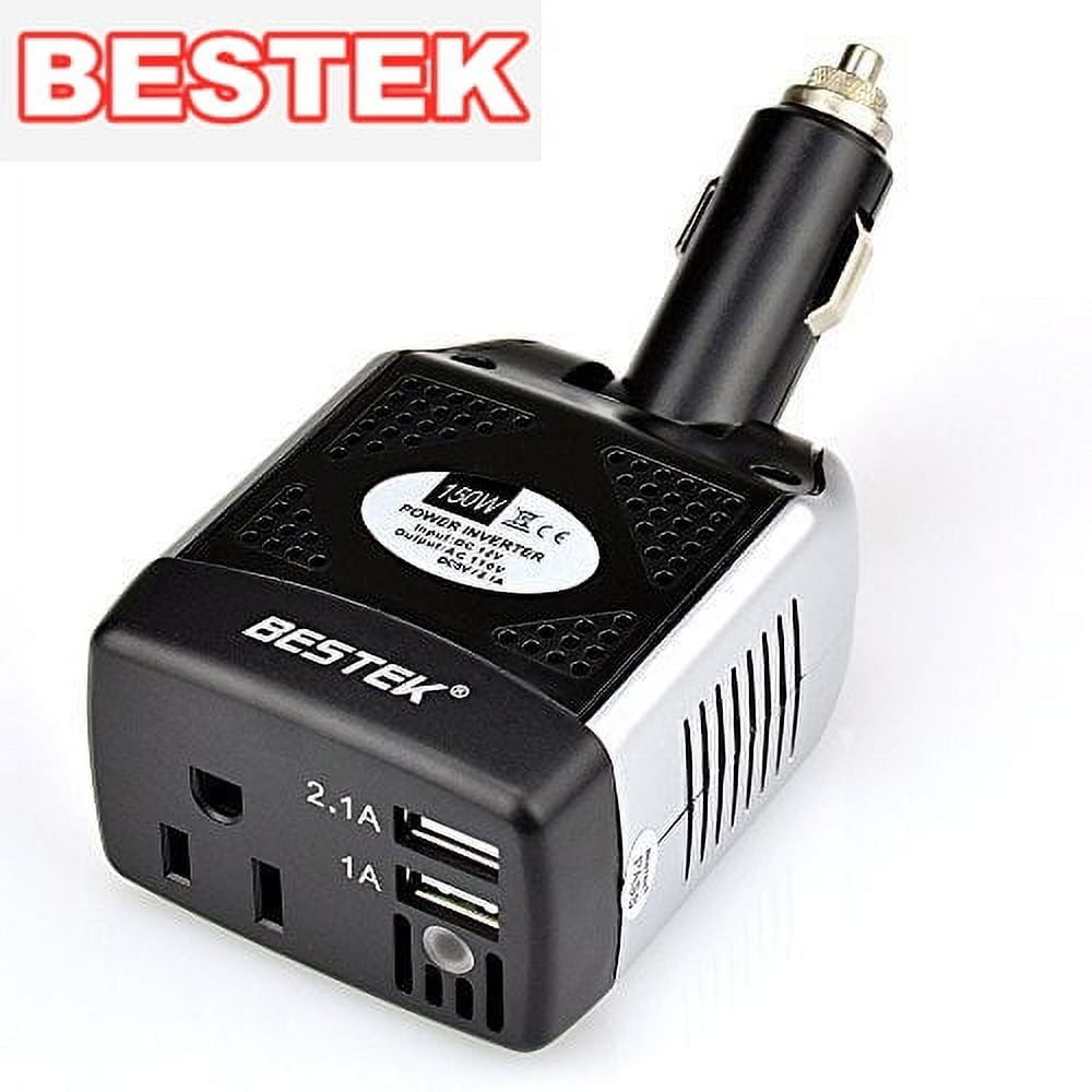 BESTEK 150W With 2 USB Charging Ports Power Inverter 12V to 110V Voltage Converter Car Charger Power Adapter