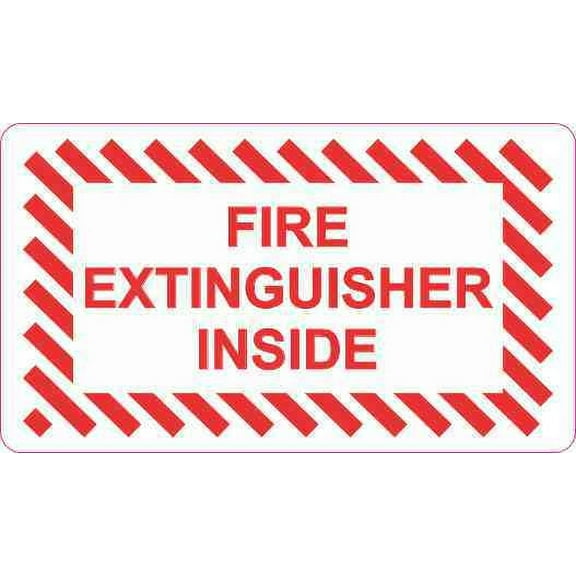 3.5in x 2in Fire Extinguisher Inside Magnet Vinyl Window Magnetic Sign