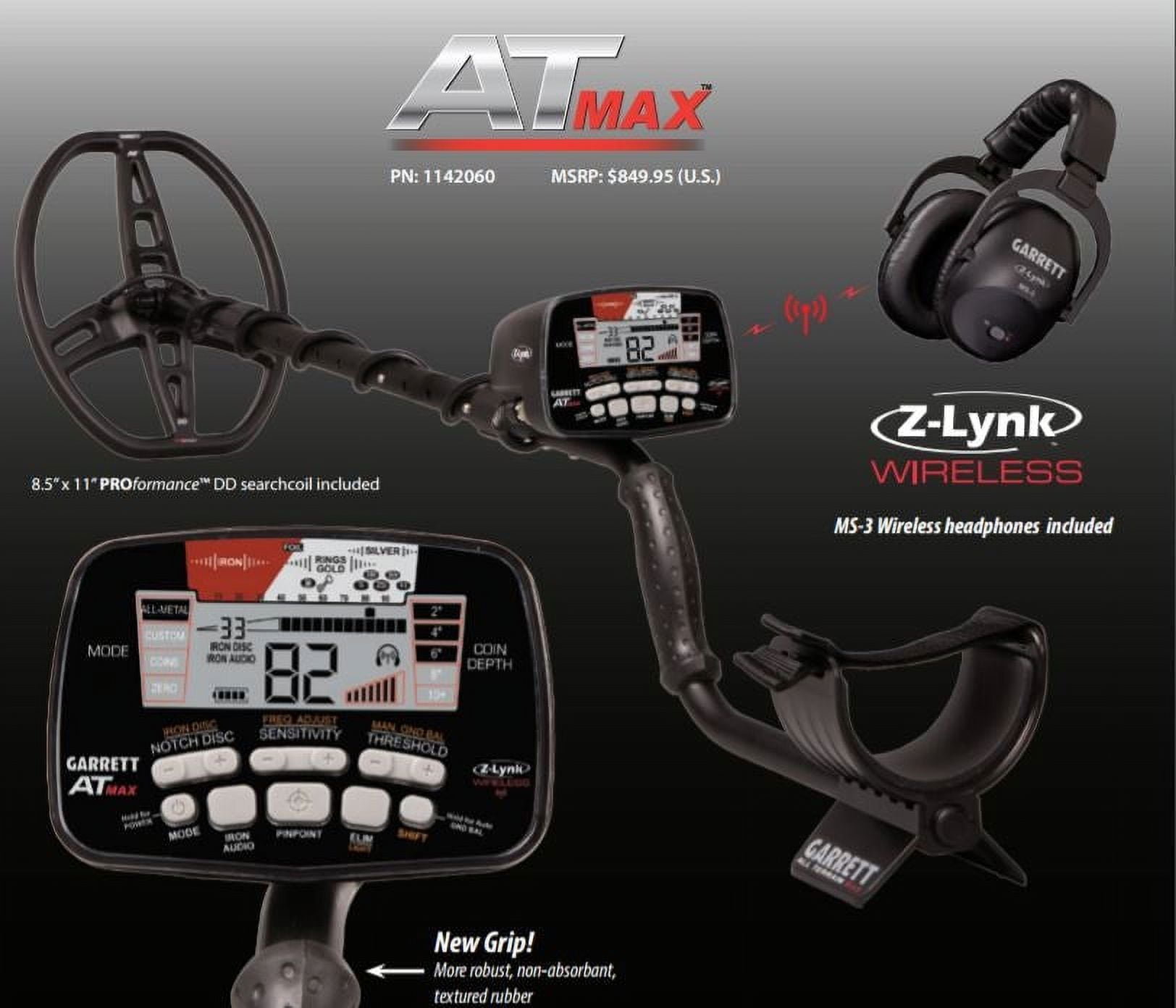 Détecteur De Métaux Garrett AT MAX + Casque MS-3 - Étanche, Haut De Gamme Pour Prospecteurs