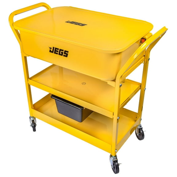 JEGS 81603 Portable Parts Washer Cart 20-Gallon Tank Solvent Capacity: 12-Gallon