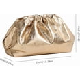 thumbnail image 3 of Women’s Dressy Vegan Leather Clutch Purse Soft Pleated PU Evening Bag for Weddings and Proms, 3 of 5