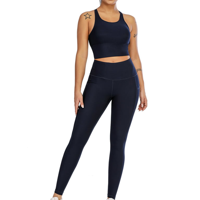 Leggings for Women with Pocket Casual High Waisted Solid Color Yoga Pant  Comfy Stretchy Tummy Control Workout Fitness Pants