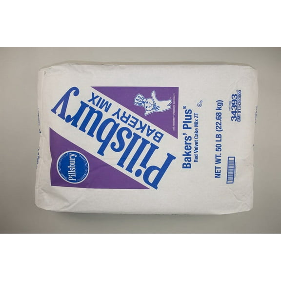 (Price/Case)Pillsbury Bakers Plus Red Velvet Cake Mix 50 Pound Bag - 1 Per Case