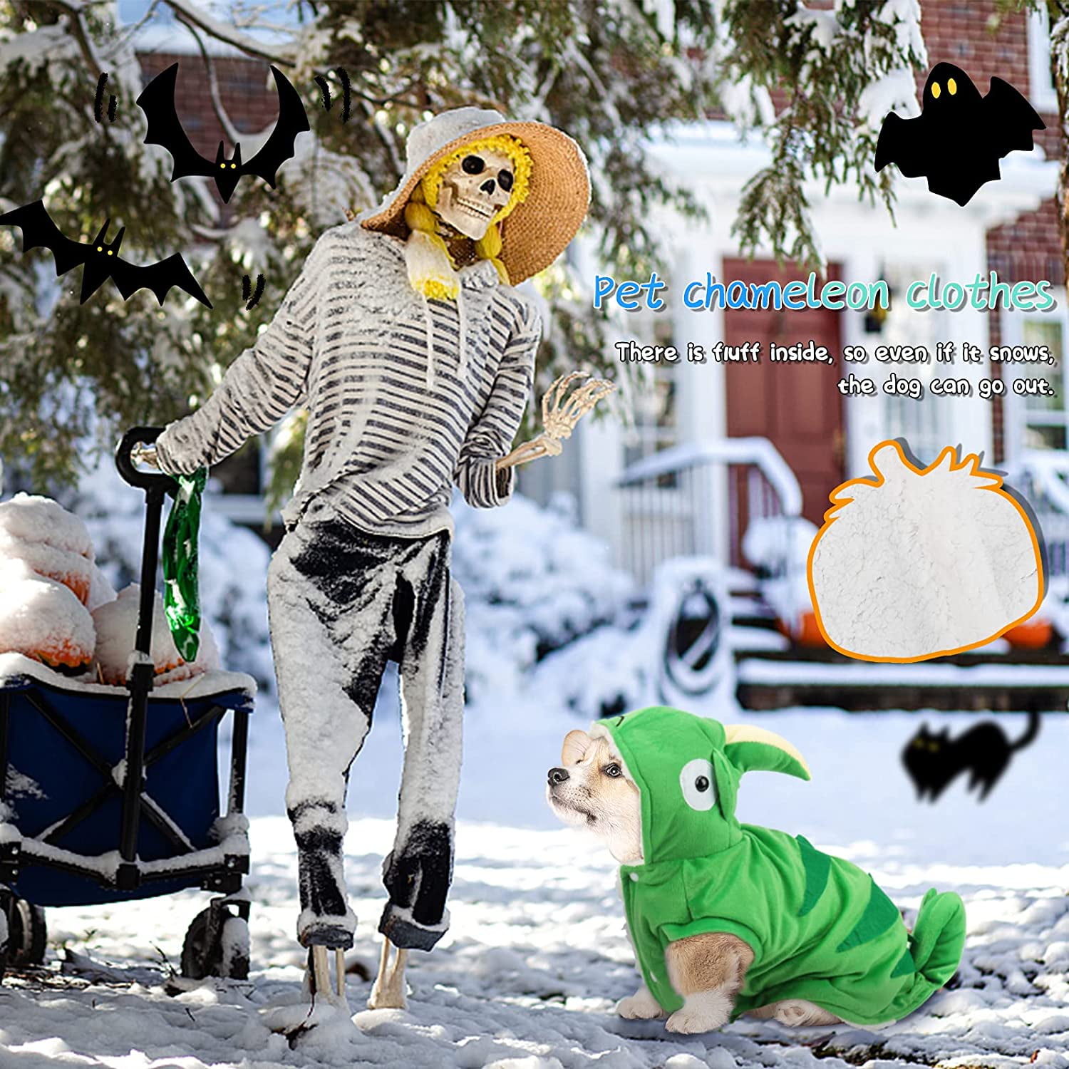Rypet Dog Chameleon Costume Funny Puppy Halloween Costumes for Small Dogs Winter Coat Dog Warm Outfits Clothes for Halloween Christmas Dress-up Party XS Rypet Dog Chameleon Costume Funny Puppy Halloween Costumes for Small Dogs Winter Coat Dog Warm Outfits Clothes for Halloween Christmas Dress-up Party XS