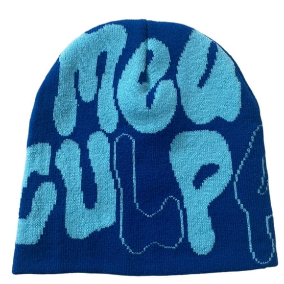Men's And Women's Jacquard Hat Letter Hat Warm Adult Knitted Hat Bear Ears Hat Adult