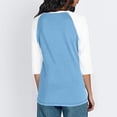 thumbnail image 5 of Otntypg 3/4 Raglan Sleeve Tops for Women Plus Size Spring Fall Cute Baseball T-Shirts Dressy Casual Color Block Pullover Blouse Loose Oversized Tunic Shirts Blue XXL, 5 of 5