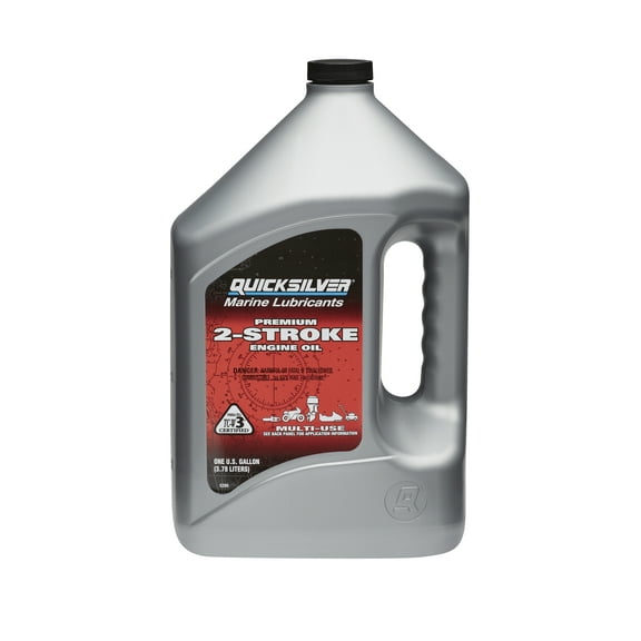 Quicksilver Premium 2-Stroke Engine Oil for Outboards, PWCs, Snowmobiles and Motorcycles, 1 Gallon