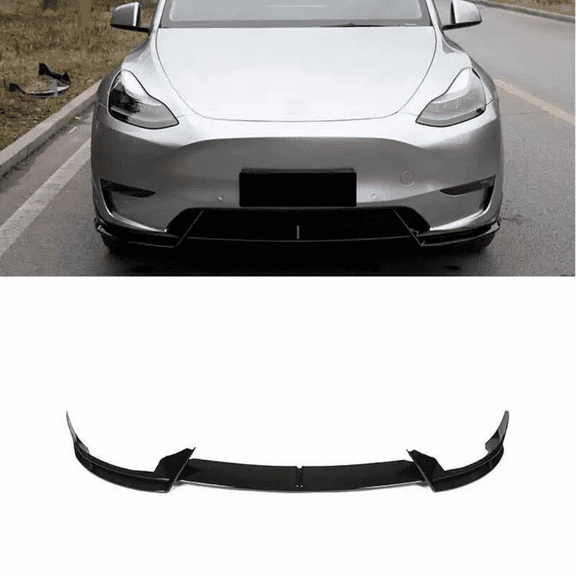 Glossy Black ABS Front Bumper Lip Spoiler Splitter Fit Tesla Model 3 2017-2023