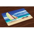 thumbnail image 1 of Ambesonne Holiday Place Mats Set of 4, Ocean Sailing Exotic, Standard Size, Blue Cream, 1 of 4