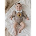 thumbnail image 6 of BemeyourBBs Girl Thanksgiving Long Sleeve Doll Collar Turkey Embroidery Romper, 6 of 9