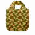 thumbnail image 1 of Rasta Reusable Portable Bag, Vivid Colors Ethiopian Flag Colors in Wavy Style Stripes Image, Fabric Market Bag Sturdy Easy to Clean Foldable Slim Design, Marigold Green and Red, by Ambesonne, 1 of 4