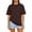 Coffee, variant on Women Crewneck Short Sleeve Loose Fit T Shirt Casual Basic Top Soft Cotton Classic Tee for Daily Wear Blue XL
