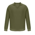 thumbnail image 4 of fartey Men V Neck Knitted Pullover Sweatshirt Casual Long Sleeve Lapel Knitwear Sweater Roomy Fit Solid Color Fall Winter Soft Touch Sweaters, 4 of 6