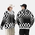 thumbnail image 4 of Kdxio 3d Black and White Checkerboard Print Women Men Sun Protection UPF 50+ Jackets Zip Up Long Sleeve Hoodie Hiking Lightweight with Pockets, 4 of 7