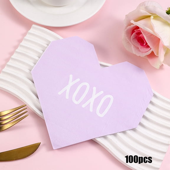 Fzsteel Valentines Day Disposable Paper Napkins 5 Pack 100 Sheets Biodegradable Tear-Resistant for Festive Table Decorations Party Supplies and Dining Experience