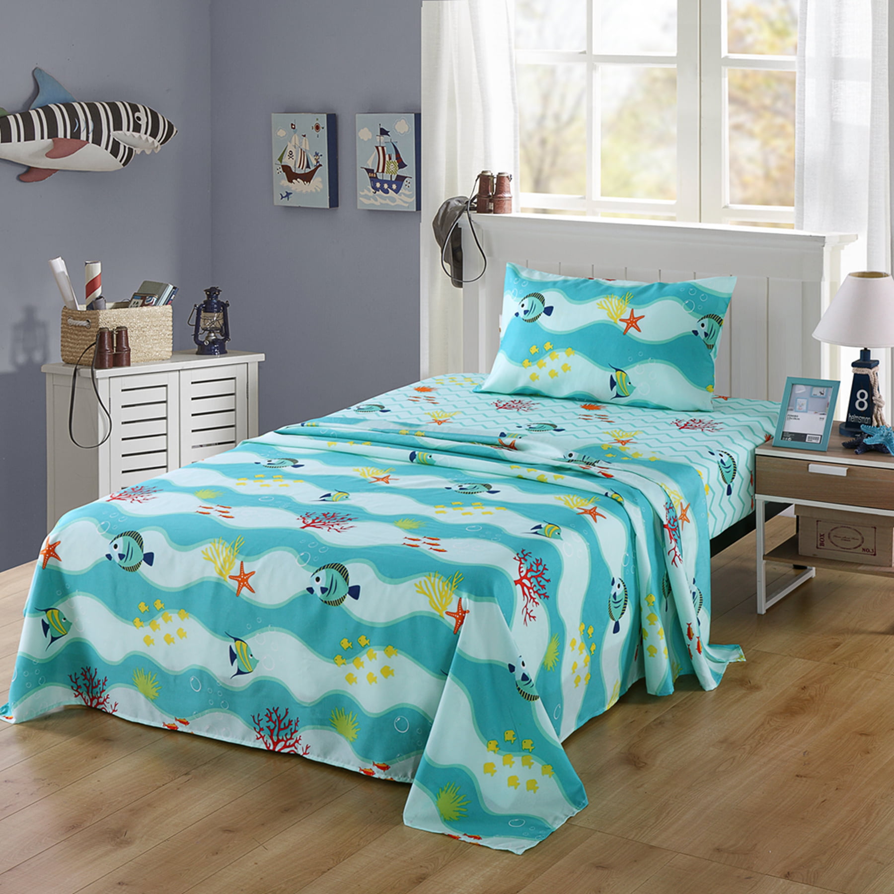 Girls Comforter Set Twin Bed Ultra Soft Microfiber Mattress Sheets Kids Bedding 