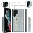 thumbnail image 5 of Dteck Samsung Galaxy S22 Ultra Case Wallet for Women Glitter PU Leather S22 Ultra Case with Magnetic Detachable Card Holder Wallet with Zipper Pocket Kickstand Shockproof Cover,Silver, 5 of 10