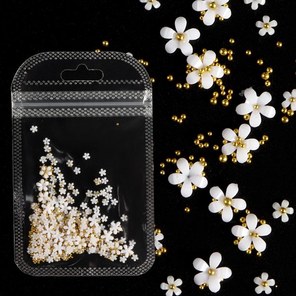 4,5g flor acrílica decoración de uñas tamaño mixto diamantes de imitación blancos plata gema herramienta de manicura accesorios para diseño de uñas DIY Tan Jianjun unisex