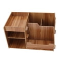 thumbnail image 3 of Estante organizador de escritorio de madera, caja de almacenamiento de mesa con ahorro de espacio de múltiples capas para el hogar, oficina y escuela, 3 of 14