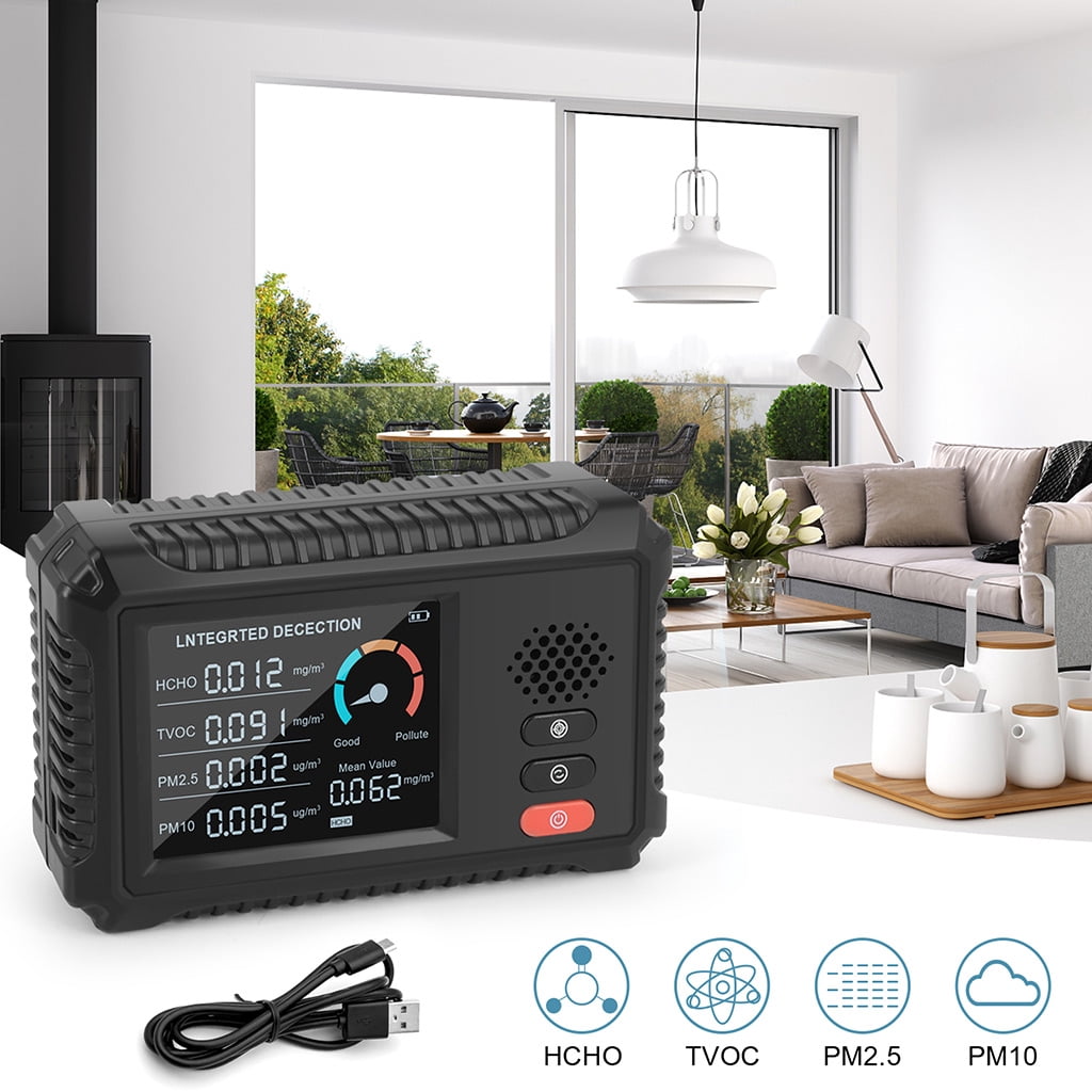 Air Quality Monitor Indoor TVOC Formaldehyde HCHO PM2.5/PM10 Portable Air Quality Meters Tester Detector