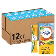 Crystal Light Lemon Iced Tea Naturally Flavored Powdered Drink Mix, 120 ct Pack, 12 Boxes of 10 On-the-Go-Packets