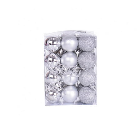 

24pcs Christmas Ball Baubles 1.2 Shatterproof Plastic Hang Balls Pendant for Tiny Xmas Tree Decor