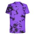 thumbnail image 3 of Dvprdro Men's Tie Dye Short Sleeve T-shirts Fashion Trendy Crew Neck Pullover Tops Casual Gym Sport Workout Tee Purple XL, 3 of 5
