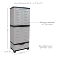 thumbnail image 6 of Sunnydaze Lockable Adjustable 57.5" Plastic 3-Shelf 1-Drawer Freestanding Storage Cabinet, Gray with Charcoal Trim, 6 of 8