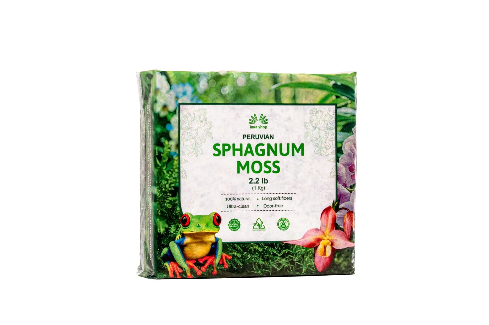 Peruvian Sphagnum Moss, 1 kg/2.2 lb, 3A quality Premium long fiber for orchids
