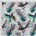 thumbnail image 4 of Soimoi Bird & Flowers Printed Poly Canvas Fabric Decor Sewing Fabric By The Yard 56 Inch WideDecorative Fabric For Curtains Tote bags-Turquoise Blue, 4 of 5