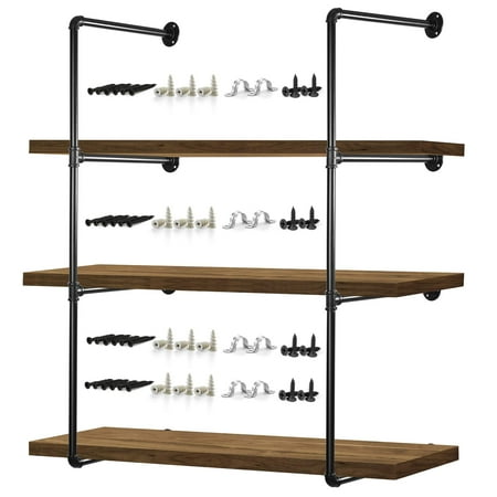 

Pipe Shelves - 2 PCS (43” Tall) Industrial Pipe Shelving - Pipe Shelf Bracket for Wood Floating Shel