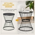 thumbnail image 4 of Outsunny Table d'Appoint de Patio en Acier de 16 Pouces, Motif Sablier, Noir, 4 of 10