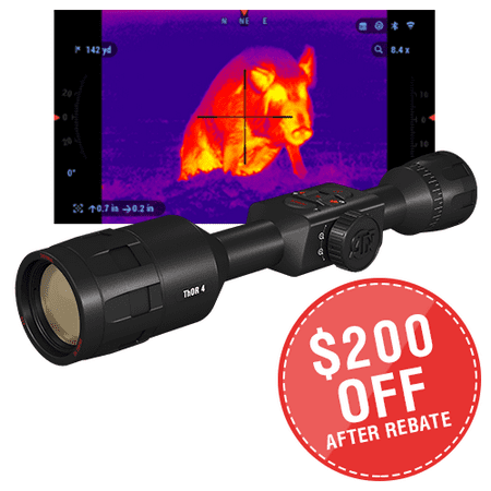 ATN ThOR 4 384x288, 4.5-18x, Thermal Rifle Scope with Ultra Sensitive Next Gen Sensor, WiFi, Image Stabilization, Range Finder, Ballistic Calculator and IOS and Android (Best Long Range Ar Scope)