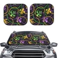thumbnail image 2 of Fotbe Mardi Gras6 2-Piece Car Windshield Sun Shade | Sun Blocker for Car Windshield | Foldable Automotive Interior Accessories for Sun Protection-Medium, 2 of 6