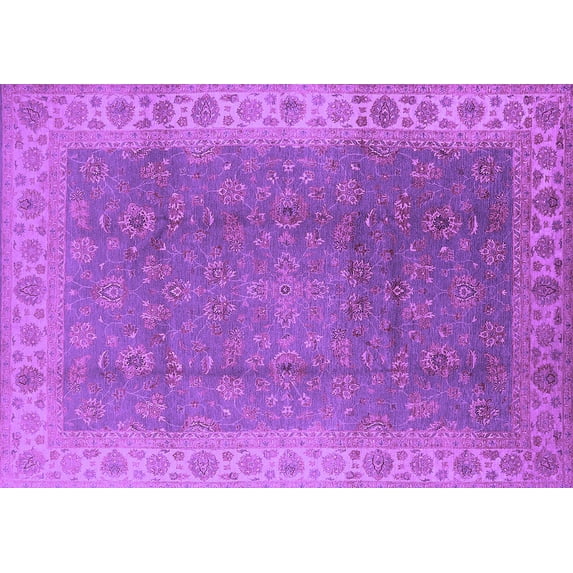 Ahgly Company Indoor Rectangle Oriental Purple Traditional Area Rugs, 3' x 5'