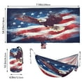 thumbnail image 3 of Wobogo American Flag with Eagle Camping Hammocks 330 lb Capacity with Tree Straps and Hanging Pockets for Outside Hiking Beach Backpack Travel, 3 of 8